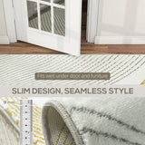 HOMCOM Modern Area Rug, Machine Washable Rug, Allergy-Friendly Floor Carpet for Living Room, Bedroom, Dining Room, Home Office, 230 x 160 cm, Cream White