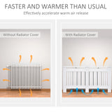 HOMCOM Slatted Radiator Cover Painted Cabinet MDF Lined Grill in White (152L x 19W x 81H cm)