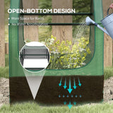 Outsunny 61 x 61cm Garden Planter Bed, with Mini Greenhouse - Green and Silver