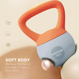 SPORTNOW 4KG Soft Kettlebell, Kettlebell with Non-Slip Handle for Home Gym, Weight Lifting, Strength Training, Orange/Grey