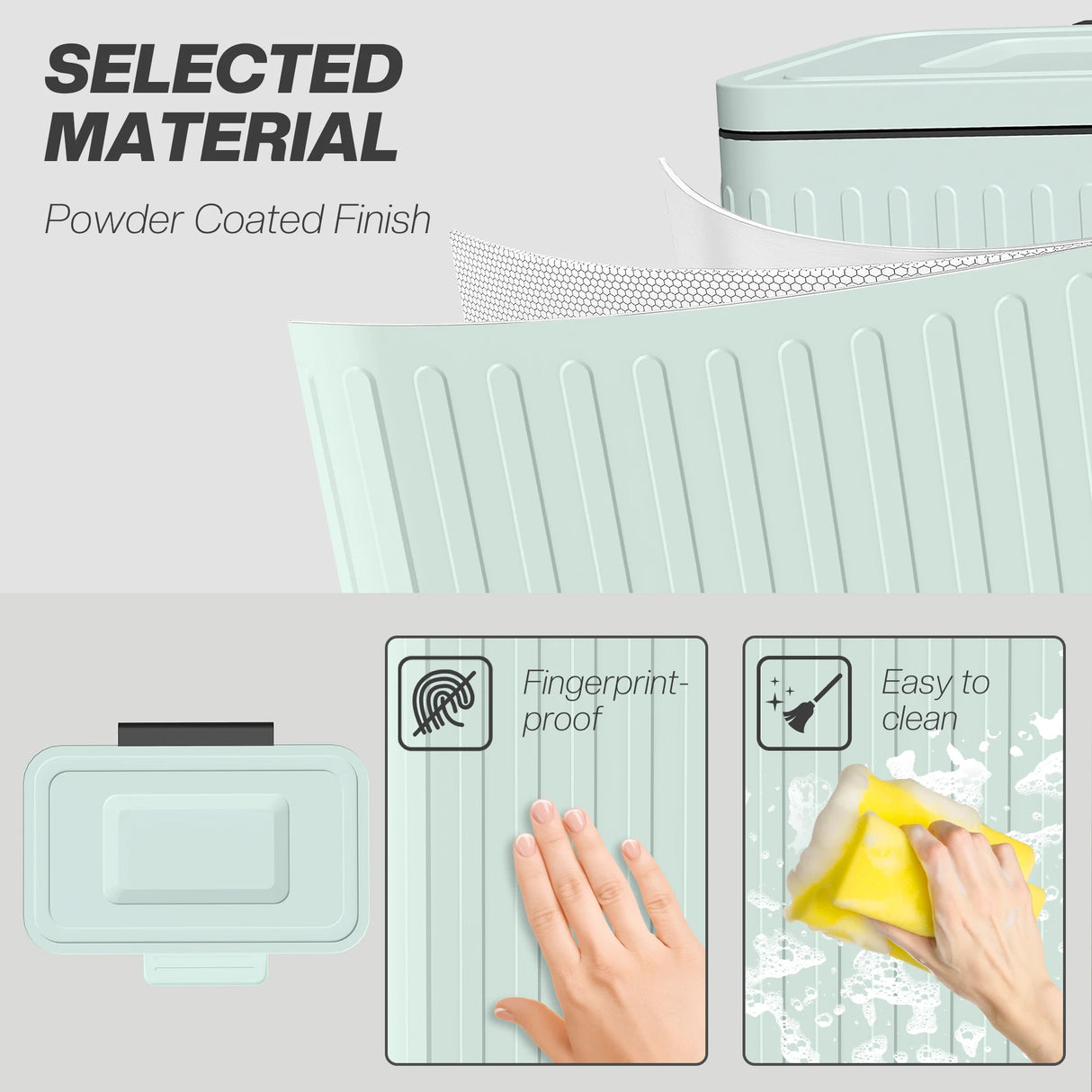 HOMCOM 40L Dual Compartment Rubbish Bin, with Soft-Close Lid - Green