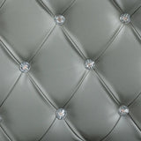 Vinsetto Office Chair Ergonomic 360 Swivel PU Diamante Padded Base 5 Castor Wheels for Home Work Grey