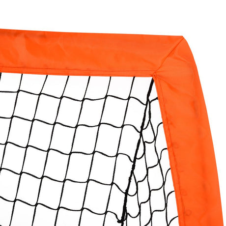 HOMCOM Set of 2 Football Goal Net 6 x 3 ft Foldable Outdoor Sport Training Teens Adults Football with Carrying Bag Orange