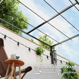 Outsunny 2 x 3(m) Lean To Steel Pergola, with Moving Fabric Canopy - Khaki