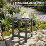 Outsunny Outdoor Side Table, Garden Coffee Table, All-Weather Adirondack Side Table for Garden, Beach, Indoor Outdoor, Grey