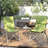 Outsunny Portable Padded Camping Chair, with Bag - Green