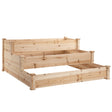 Outsunny 470L Raised Garden Bed, 3-Tier Planter Kit, Elevated Wooden Planters for Garden, Yard & Patio, 124 x 124 x 56 cm