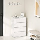 HOMCOM High Gloss Chest of Drawers, 4-Drawer Storage Cabinets, Modern Dresser for Bedroom, White