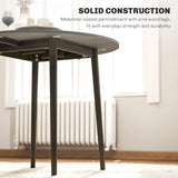 HOMCOM Folding Dining Table for 4, Round Drop Leaf Table, Modern Space Saving Small Kitchen Table with Wood Legs for Dining Room, Grey