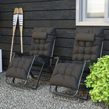 Outsunny 2 Piece Reclining Zero Gravity Sun Loungers with Cushions, Black