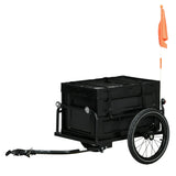 HOMCOM 65L Steel Frame Bike Trailer Storage Box - Black