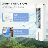 HOMCOM Evaporative Air Cooler, 5L Water Tank Oscillating Ice Cooling Fan with 3 Modes, 3 Speeds, Remote Control, Timer, and Oscillation, White
