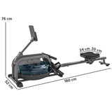 SPORTNOW Water Rowing Machine with Wheels, Vertical Storage, Adjustable Resistance, for Strength, Cardio Training