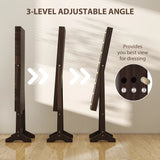 HOMCOM Freestanding Mirrored Jewellery Storage Cabinet - Dark Brown