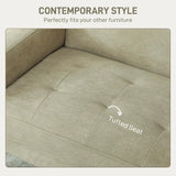 HOMCOM Two-Seater Velvet-Feel Sofa - Beige