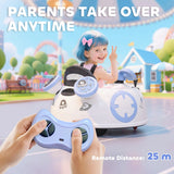 AIYAPLAY Hello Kitty Kids Ride on Bumper Car with Remote Control, Two Joysticks, Music, Lights, Safety Belt, White