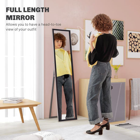 HOMCOM Glitter Frame Full-Length Mirror - Black