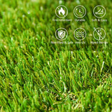 Outsunny 10 PCs 30 x 30cm Artificial Grass Turf, 25mm Pile Height Grass Carpet Fake Grass Mat UV Resistance for Outdoor