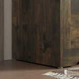 HOMCOM 100L Home Storage Box, with Safety Hinges - Rustic Brown