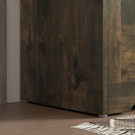 HOMCOM 100L Home Storage Box, with Safety Hinges - Rustic Brown