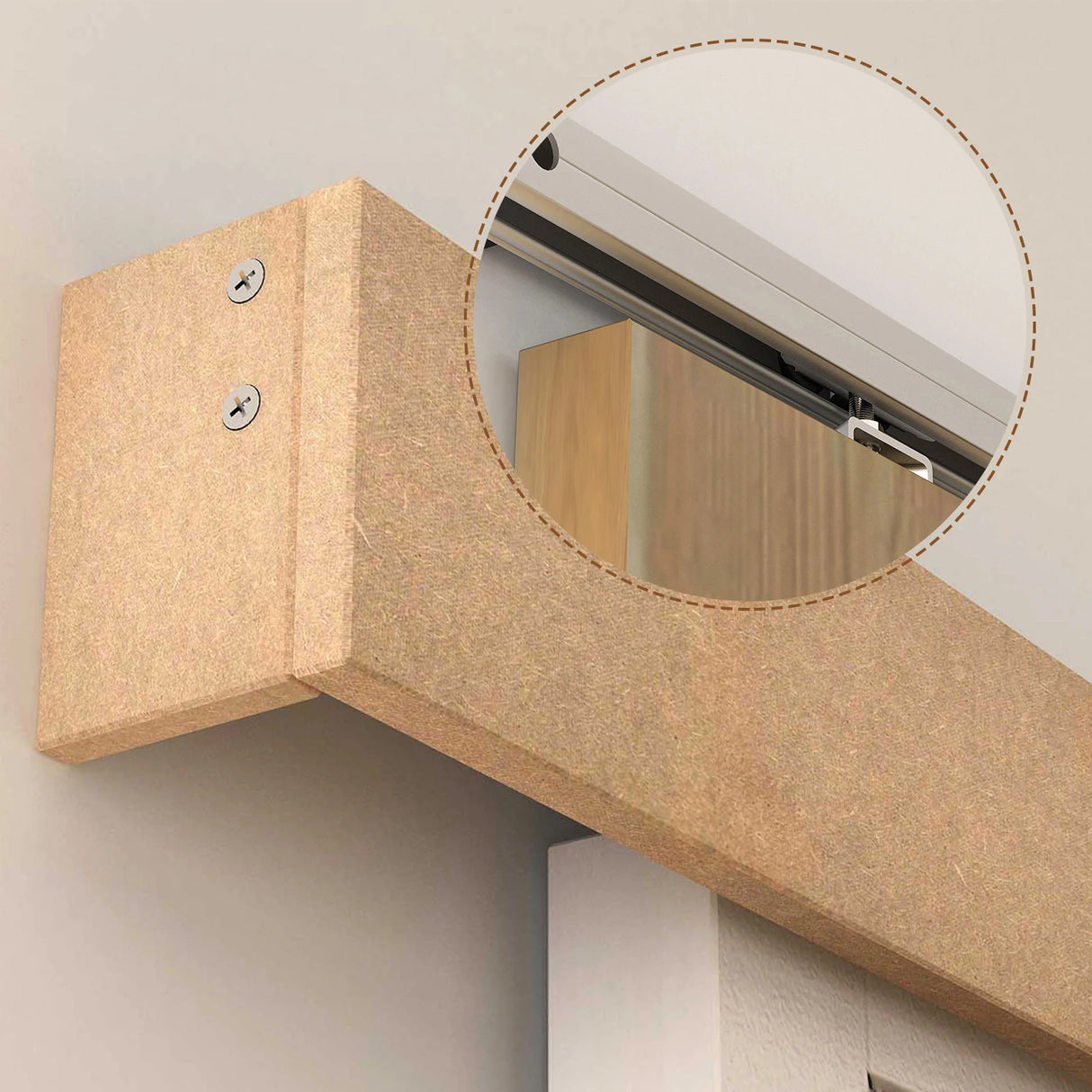 HOMCOM 6.5FT/2000mm Modern Sliding Barn Door Closet Hardware Track Kit Aluminium Track System Unit For Single Wooden Door