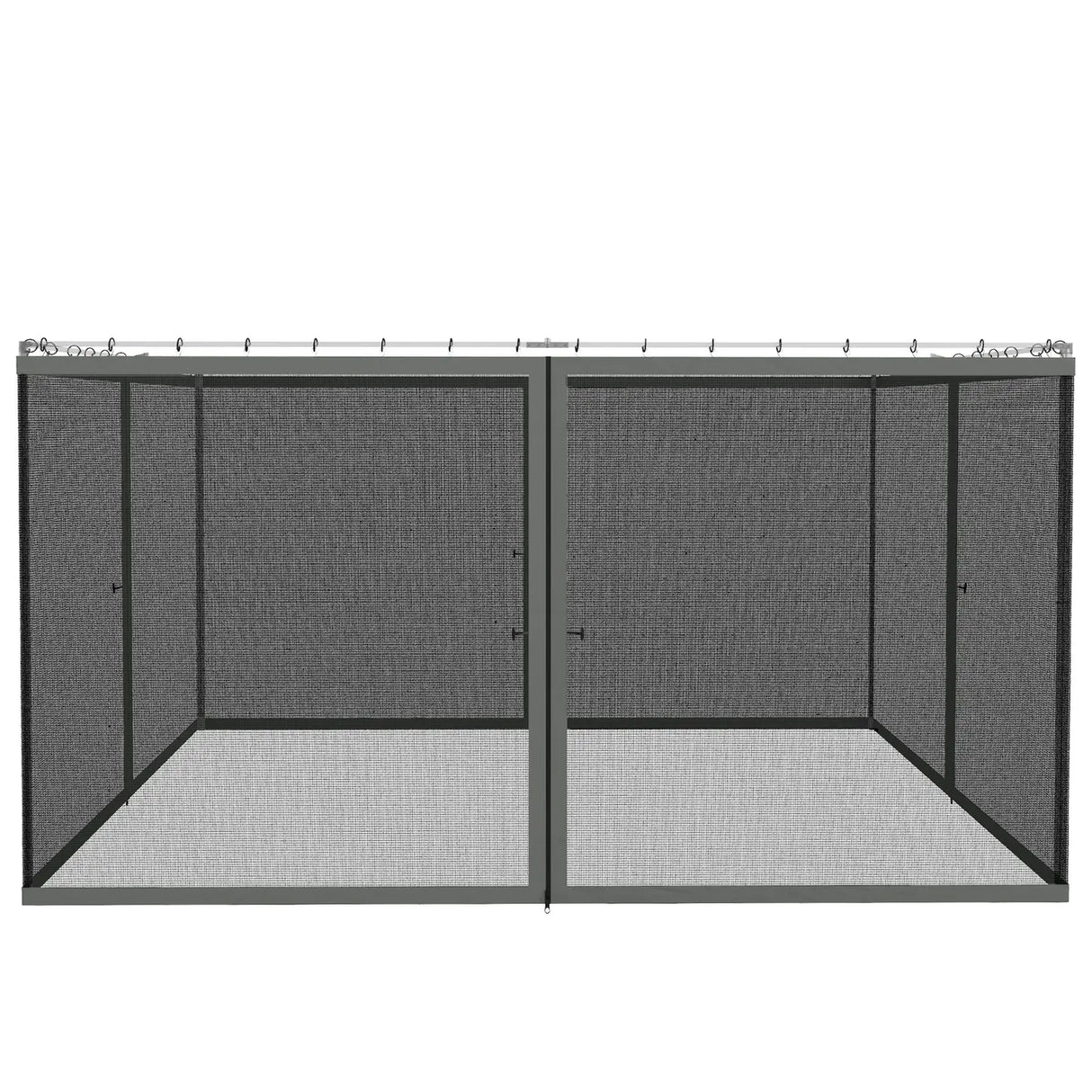 Outsunny 352 x 207cm Universal Replacement Mesh Sidewall Netting for Patio Gazebos and Canopy Tents, (Sidewall Only) Dark Grey