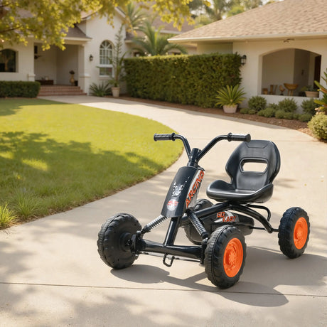 AIYAPLAY Kids Pedal Go Kart with Steel Frame, Sporty Design, for Ages 2-5 Years, Black