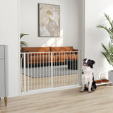 PawHut Extra Wide Dog Safety Gate, with Door Pressure, for Doorways, Hallways, Staircases - White