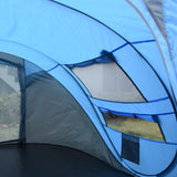 Outsunny 4 Person Pop-up Camping Tent Family Tent with Ground Sheet, 4 Windows and Portable Carry Bag for Beach Outdoor Trip, Sky Blue