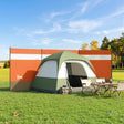Outsunny Camping Windbreaker with Clear Windows and Steel Poles, for Beach Caravan Campervan, 440 x 140cm, Orange
