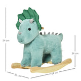 HOMCOM Plush Ride-On Rocking Dinosaur, with Sound - Green