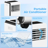 HOMCOM Portable Air Conditioner 9000 BTU, 4-in-1 Air Conditioning Unit with Cooling, Dehumidifier, Fan, Sleep Mode, White