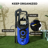 DURHAND High Pressure Washer, 150 Bar Pressure, 510 L/h Flow, 1800W, High-Performance Portable Power Jet Wash Cleaner, Blue