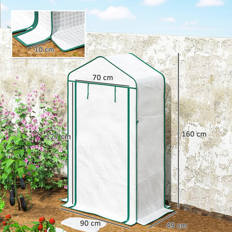 Outsunny Four-Tier Mini Greenhouse, with Reinforced Plastic Cover