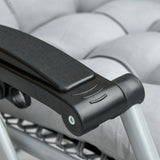 Outsunny 2pc Reclining Zero Gravity Sun Loungers ,Folding Chaise Lounge Chair with Cushions, Light Grey