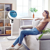 HOMCOM 9'' Air Circulator Fan 3 Speed, 70 Oscillation 90 Vertical Tilt, Carry Handle, Pedestal Fan, Pedestal Fan for Living Room, Bedroom, Office, White and Black