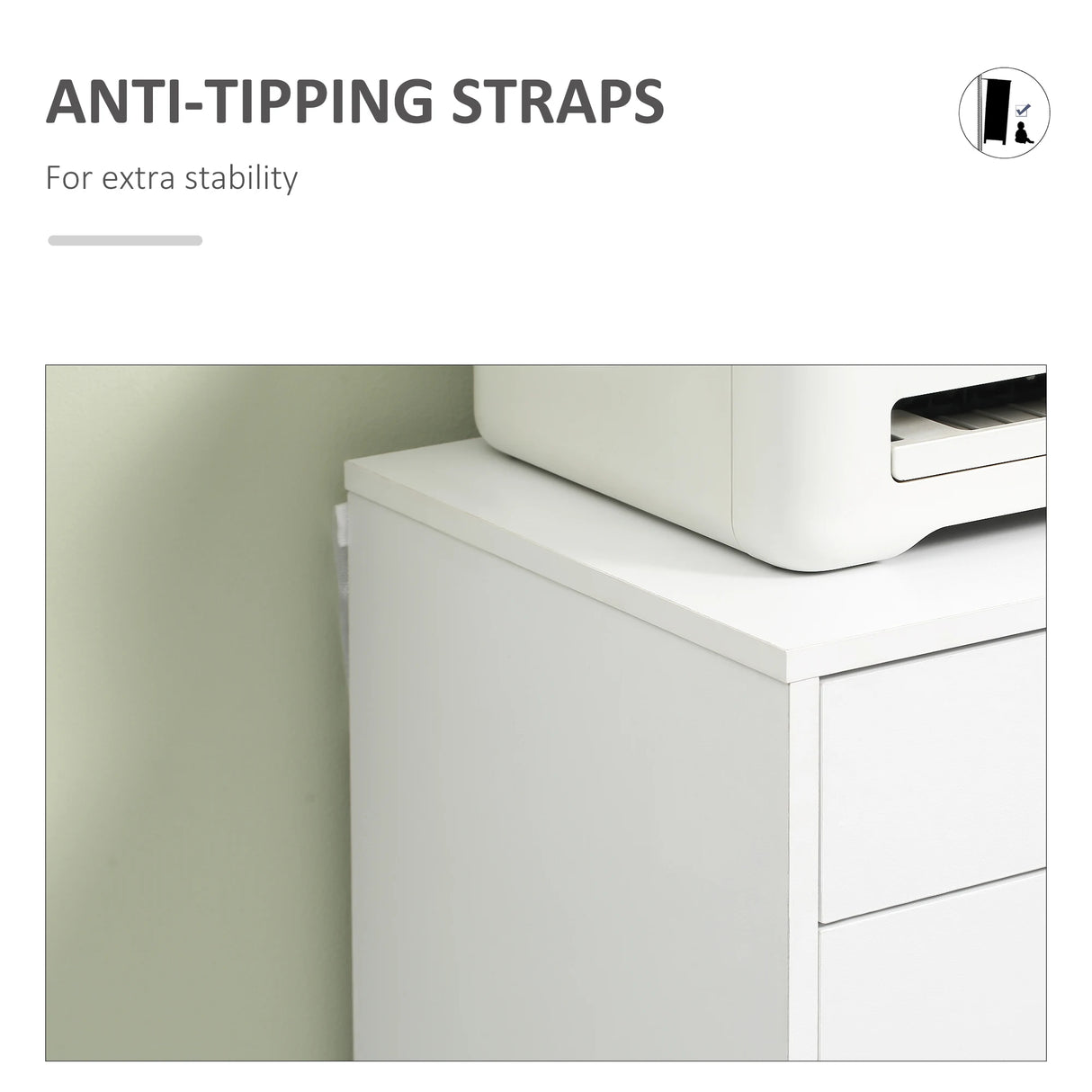 Vinsetto Seven-Drawer Filing Cabinet, with Wheels - White