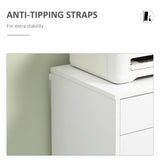 Vinsetto Seven-Drawer Filing Cabinet, with Wheels - White