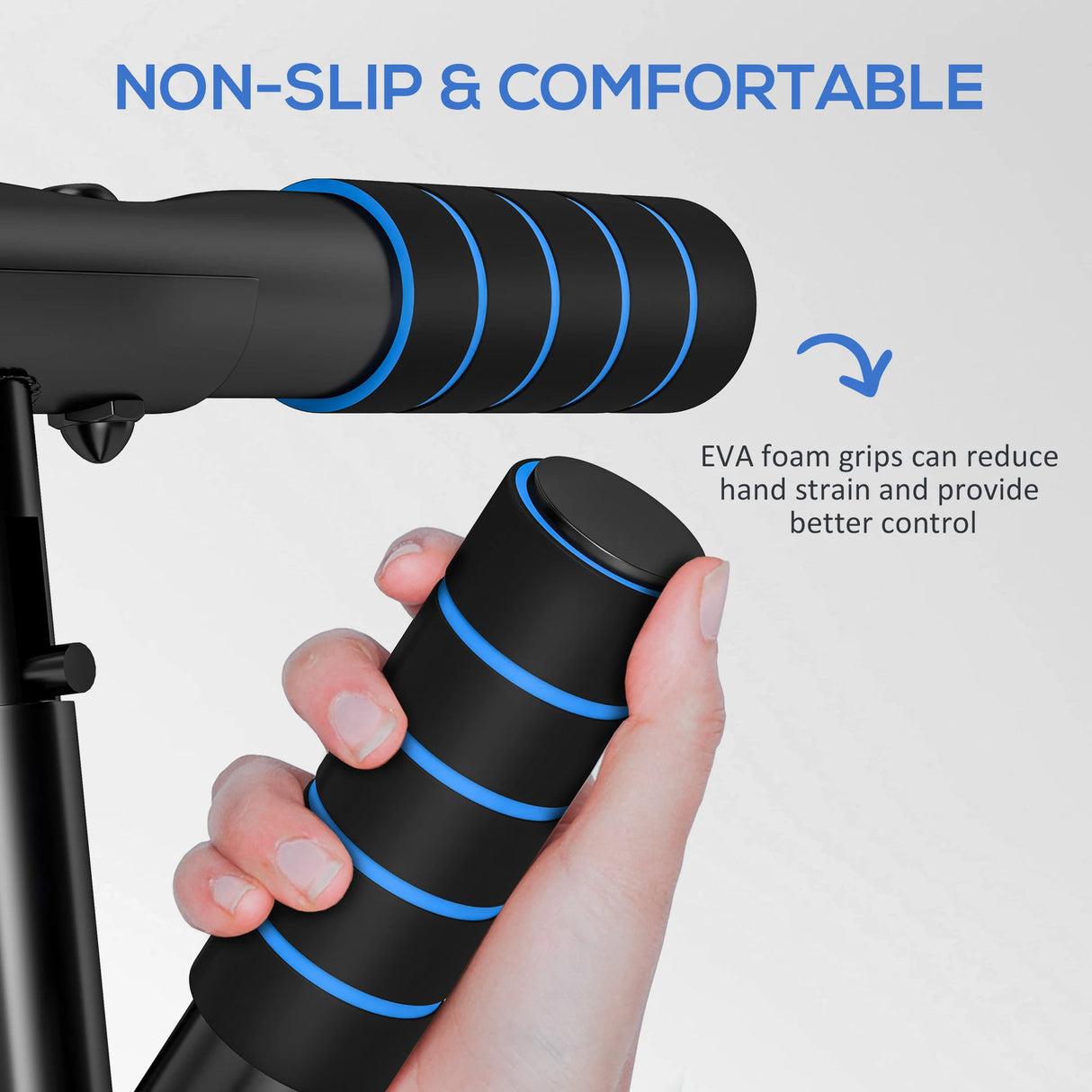 SPORTNOW Pull-Up Bar, No-Drilling Chin-Up Bar, Push-Up Stand with Resistance Bands, Padded Handles for Home Gym Exercise, Blue