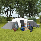 Outsunny 6-9 Man Tent with Bedrooms and Living Room, Accessories Included, Dark Grey
