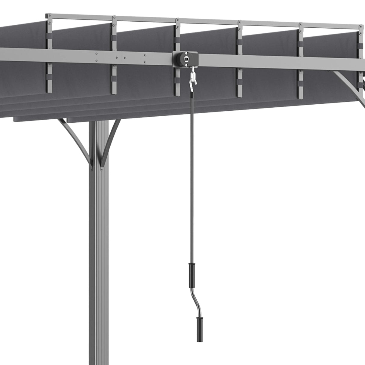 Outsunny 4 x 3(m) Outdoor Pergola with Retractable Roof, Aluminium Louvered Patio Gazebo Canopy for Lawn Garden Patio, Grey