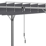 Outsunny 4 x 3(m) Outdoor Pergola with Retractable Roof, Aluminium Louvered Patio Gazebo Canopy for Lawn Garden Patio, Grey