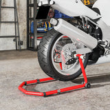 HOMCOM Motorcycle Stand, Front/Rear Paddock Stand, with 390 kg Weight Capacity, Red