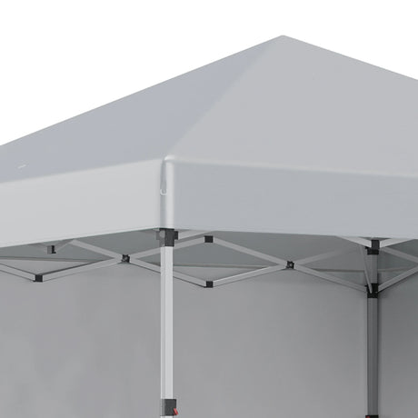 Outsunny 3 x 3 m Pop Up Gazebo, UPF 30+ Party Tent with 2 Sidewalls, Weight Bags and Wheeled Bag, Light Grey