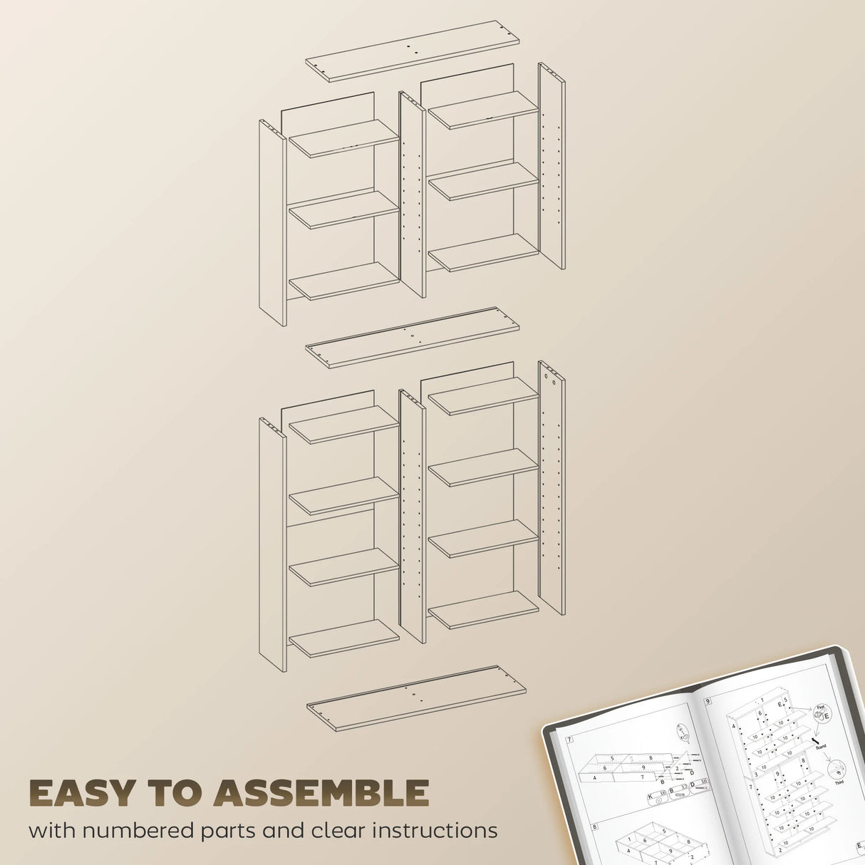 HOMCOM 640 CD Storage Tower - Nature Wood Finish