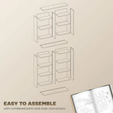 HOMCOM 640 CD Storage Tower - Nature Wood Finish