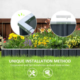 Outsunny 645L Metal Raised Garden Bed, DIY Large Steel Planter Box, No Bottom w/ A Pairs of Glove for Backyard, Patio to Grow Vegetables, Herbs, and Flowers, 258cmx90cm