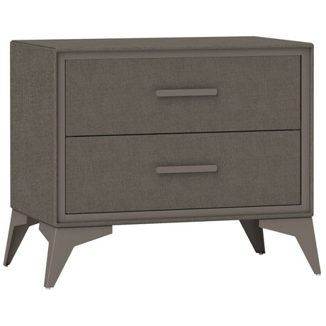 HOMCOM Velvet-Feel Chest of Two Drawers - Brown