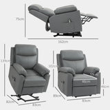 HOMCOM Faux Leather 70 Electric Riser Recliner Chair, Charcoal Grey