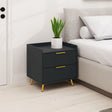 HOMCOM Elegant Two-Drawer Bedside Table - Black